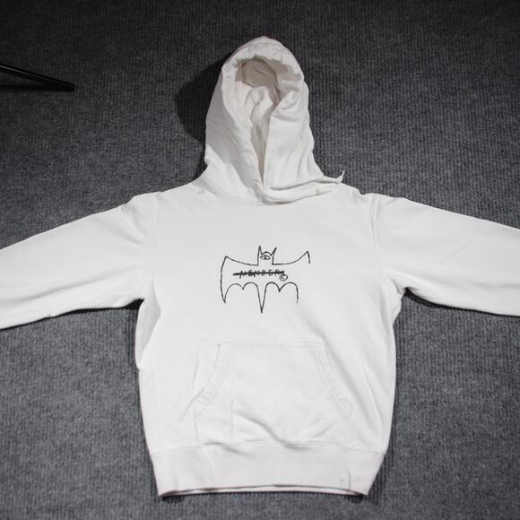 Baquiat x Warner Bros Batman x UT Uniqlo Hoodie Unisex XS White Rare Collectible - Picture 2 of 8